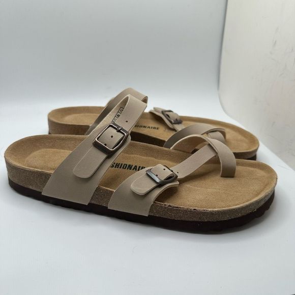 CUSHIONAIRE Women's Cork Footbed Sandal With +Comfort 10 SAND - Picture 1 of 7